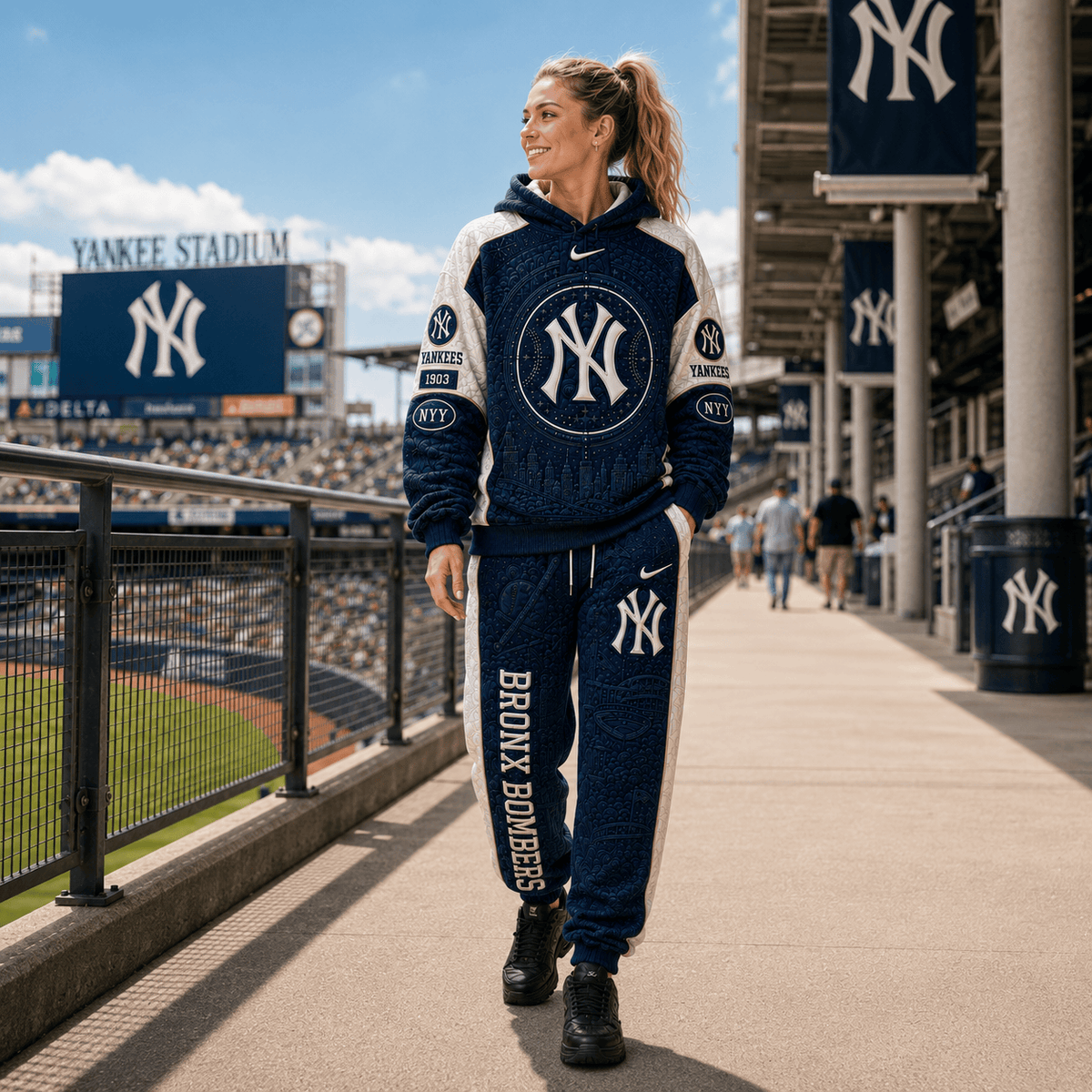 NYY Joggers and Hoodies Matching Set NHVH