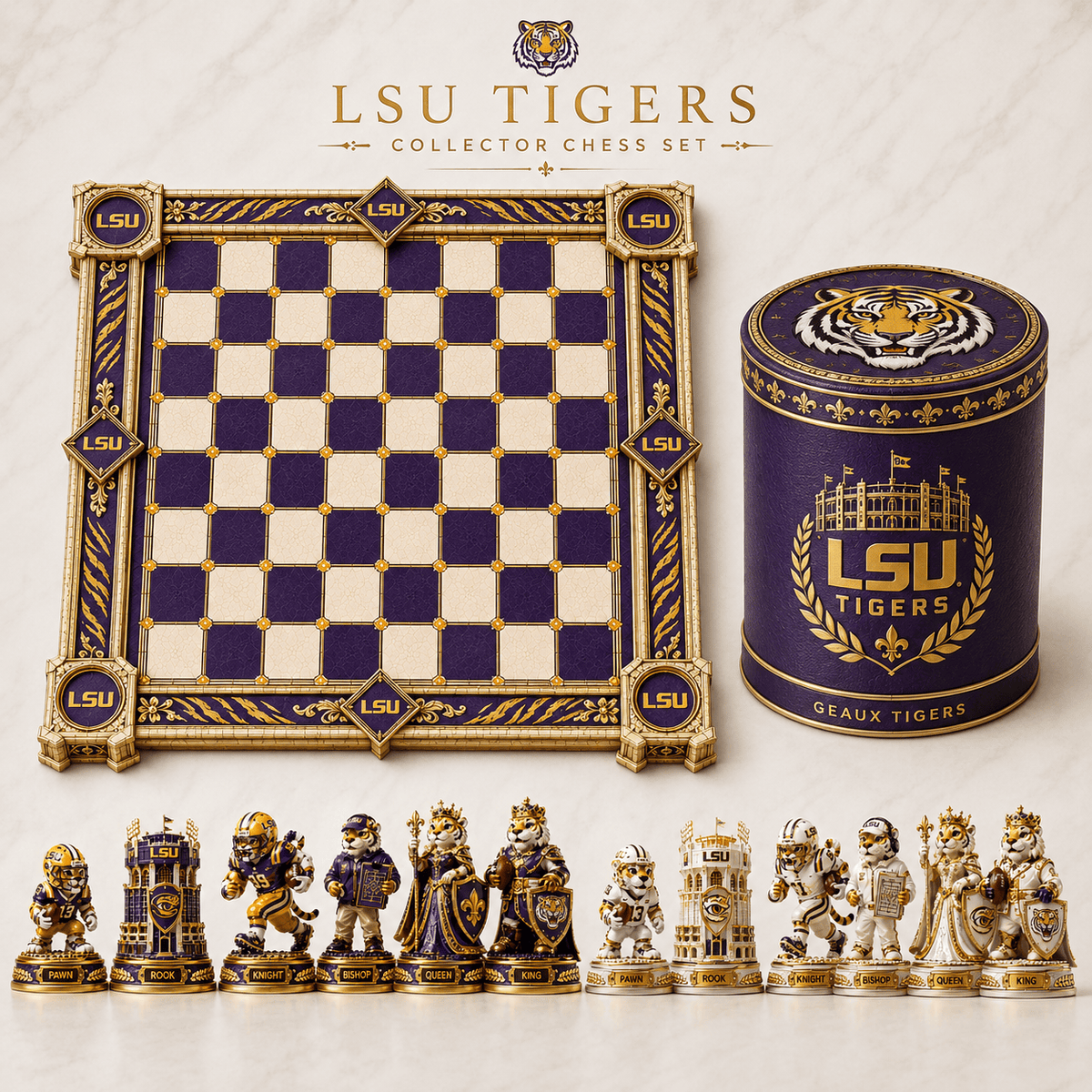 Premium LSU Chess Set NTNA