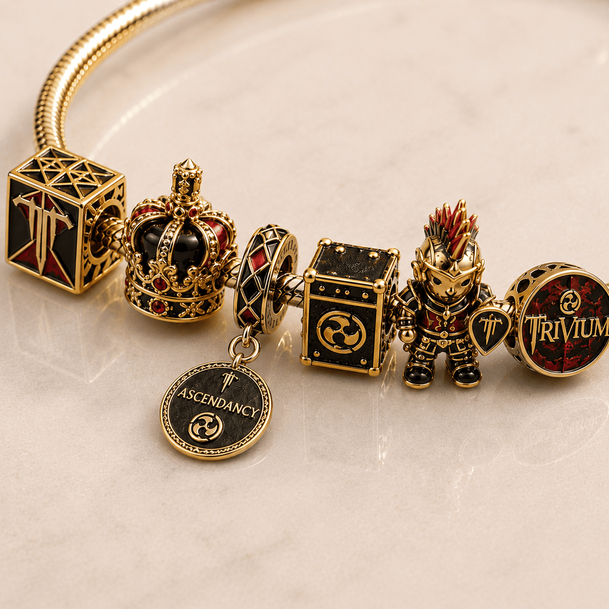 TVM Gold Charm Bracelet Set PTT