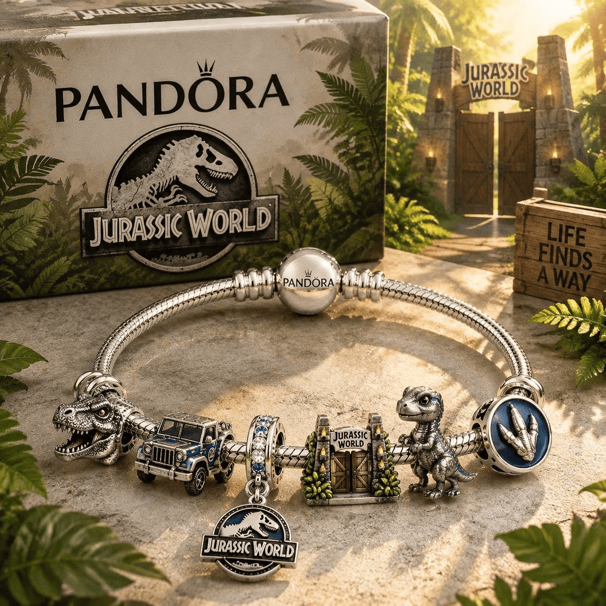 JRSW Sliver Charm Bracelet Set TTN
