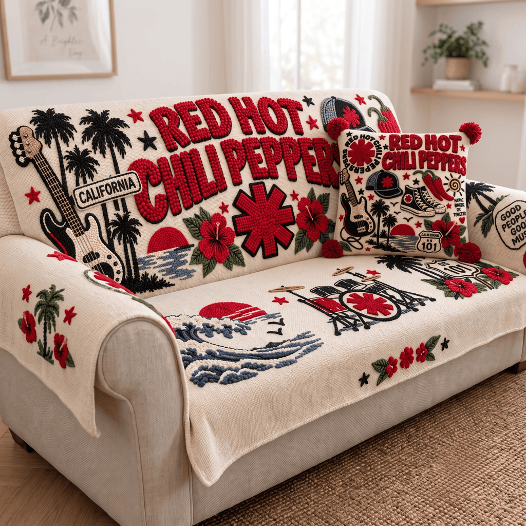 RHCP Tufted Sofa Cover & Pillow Set NTKO