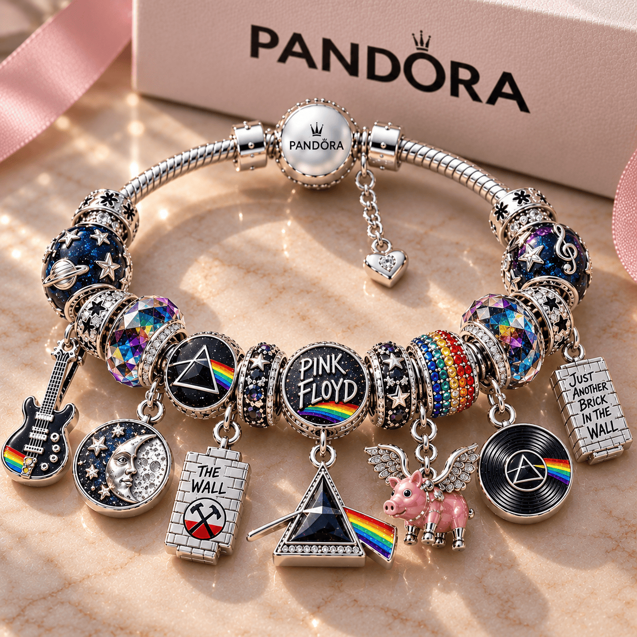 PFD Silver Charm Bracelet Set NTTB