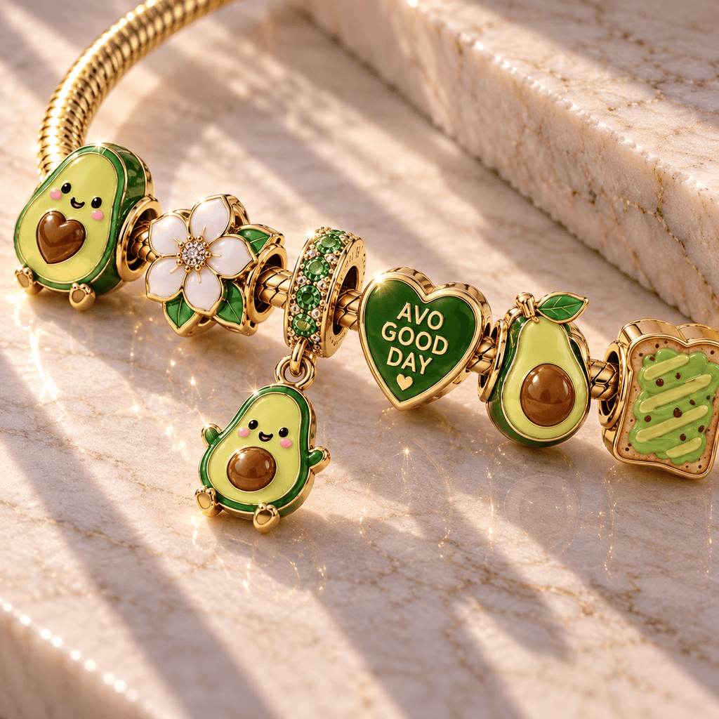 AVCD Gold Charm Bracelet Set TTN