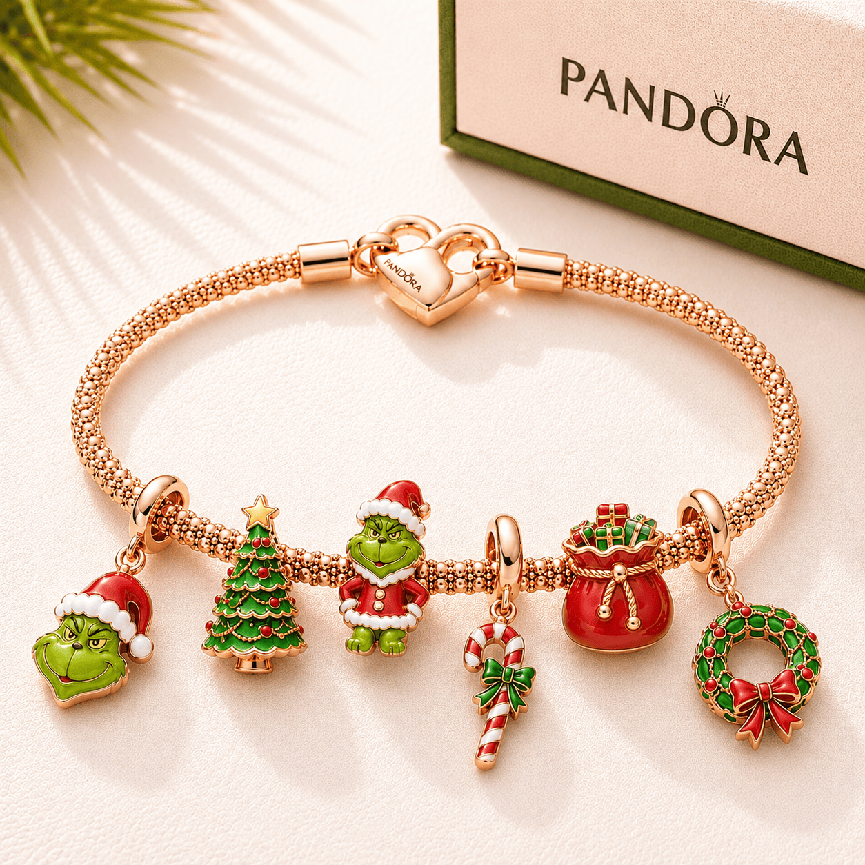 TGR Rose Gold Charm Bracelet Set TTTT