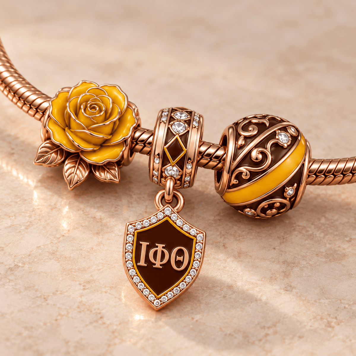 IPT Gold Charm Bracelet Set NHVH