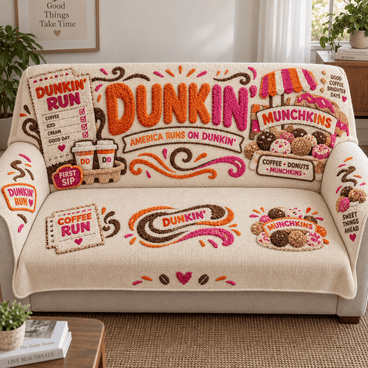 DKDN Tufted Sofa Cover & Pillow Set HTTT