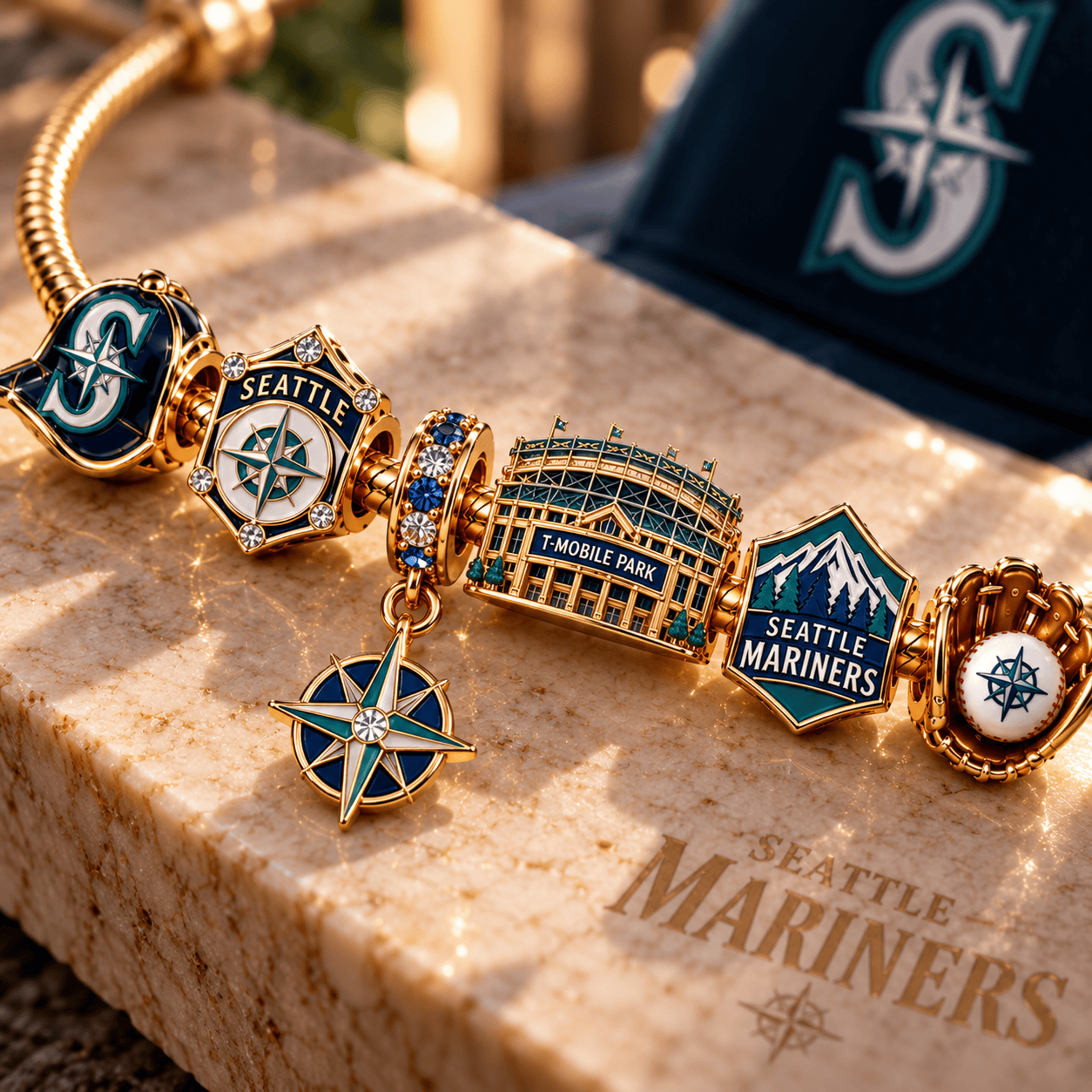 STMR Gold Charm Bracelet Set NHVH