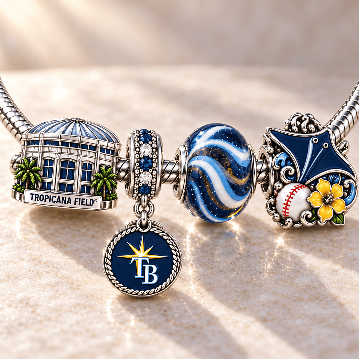 TPBR Silver Charm Bracelet Set NHVH