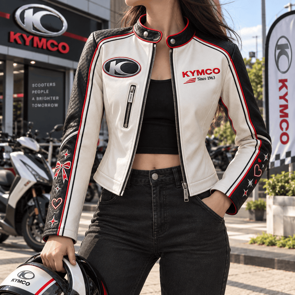Premium KYC Cropped Leather Zipper Jacket PVNA