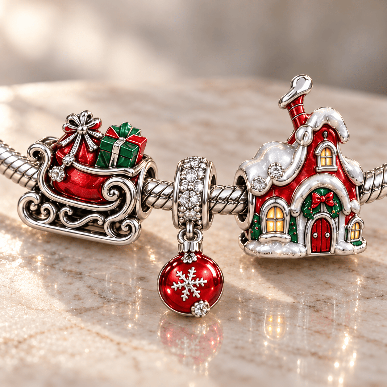 TGR Silver Charm Bracelet Set PTKL