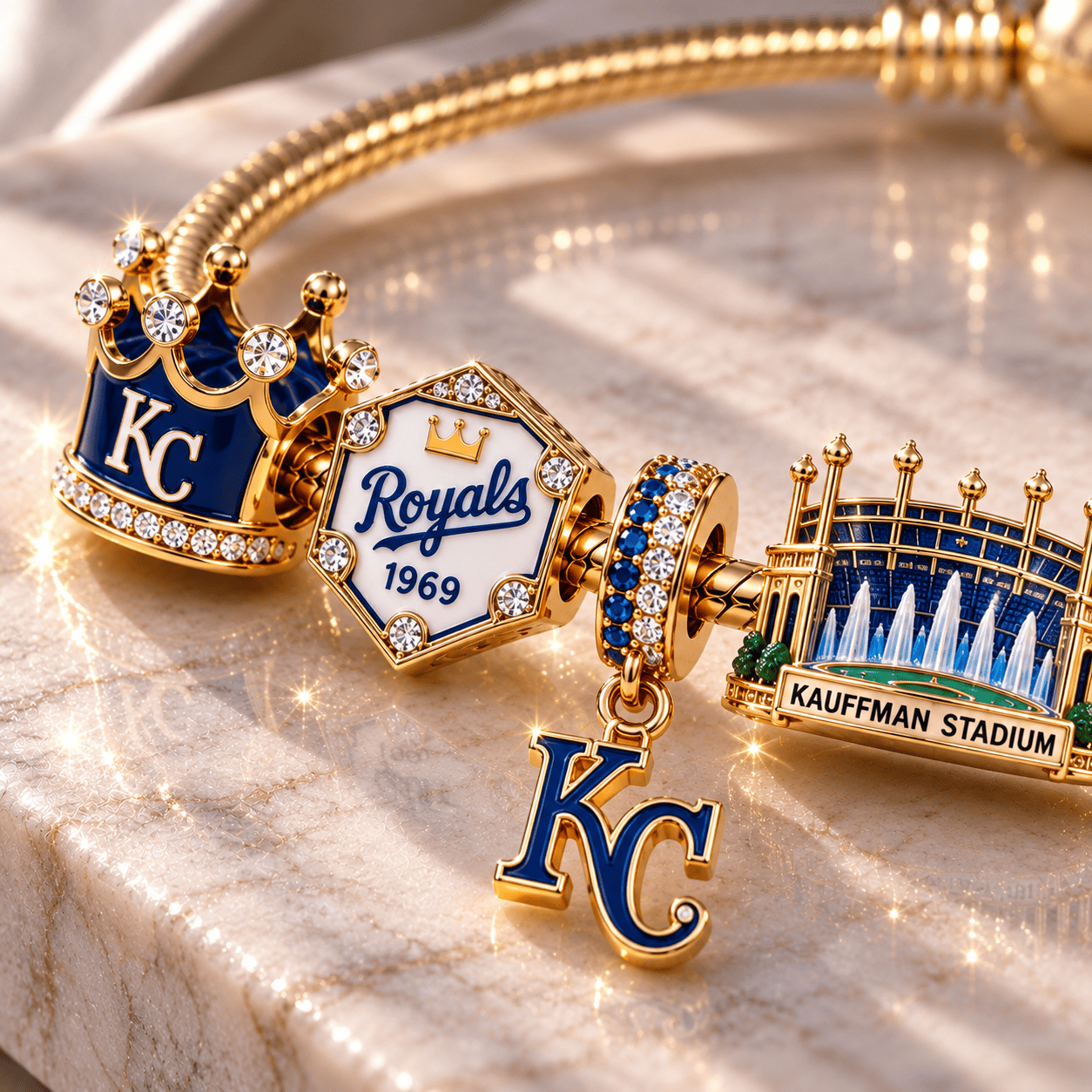 KCR Gold Charm Bracelet Set NHVH