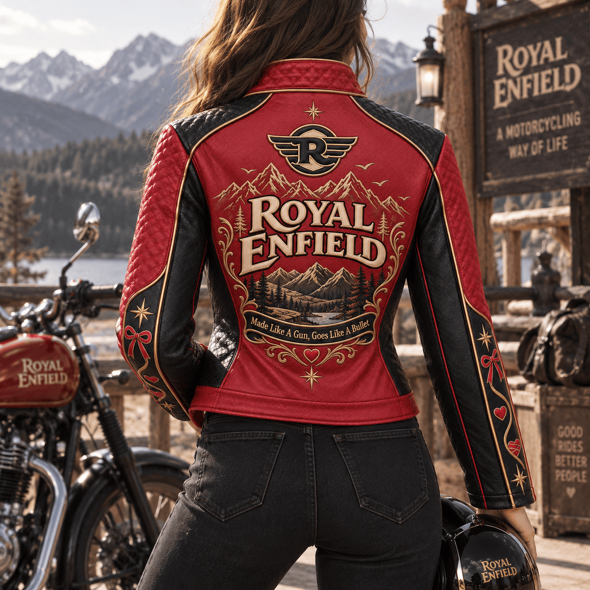 Premium RYEF Cropped Leather Zipper Jacket PVNA