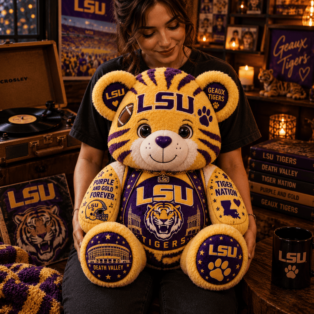 LSU Bear Custom Shaped Pillow