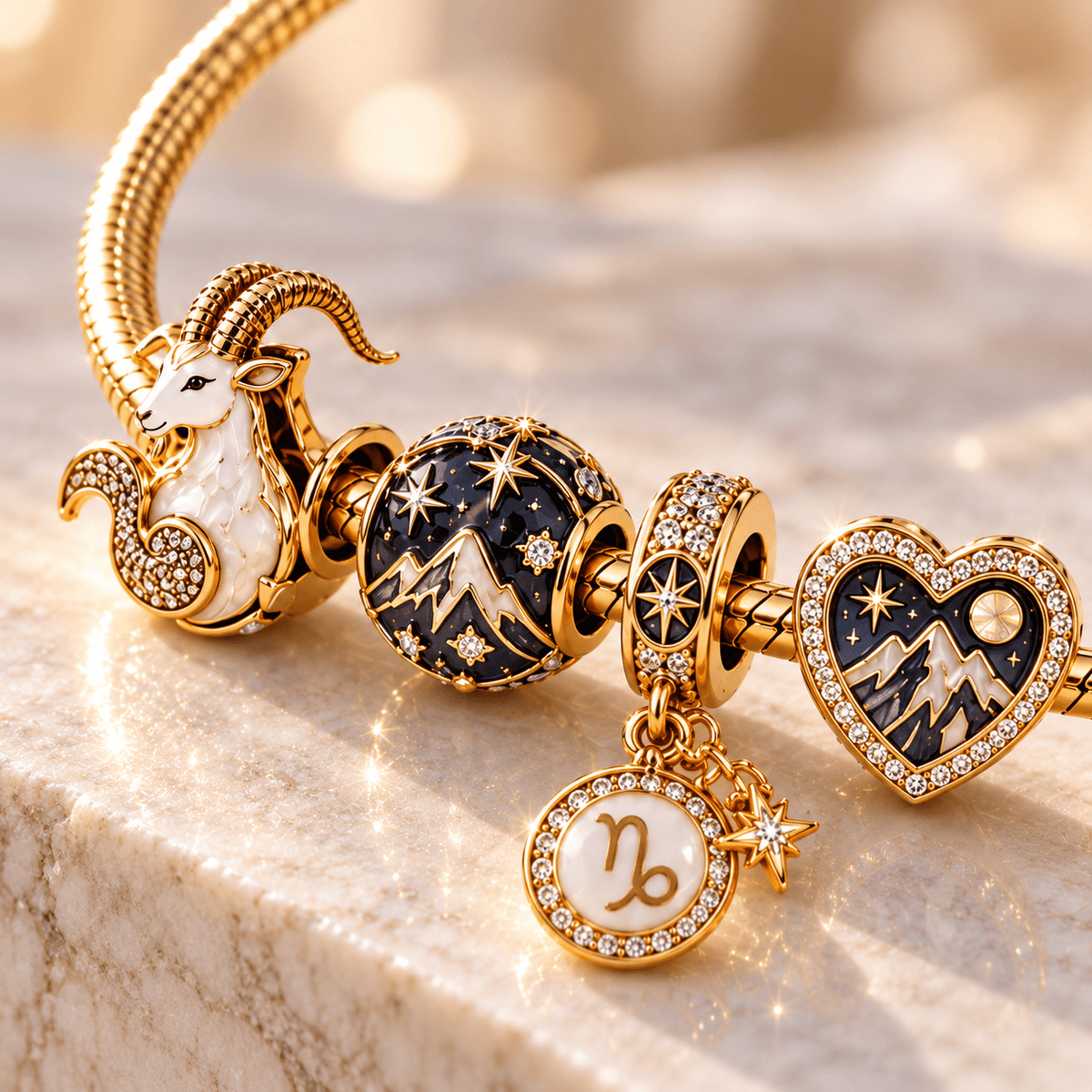 AQR Gold Charm Bracelet Set PTT