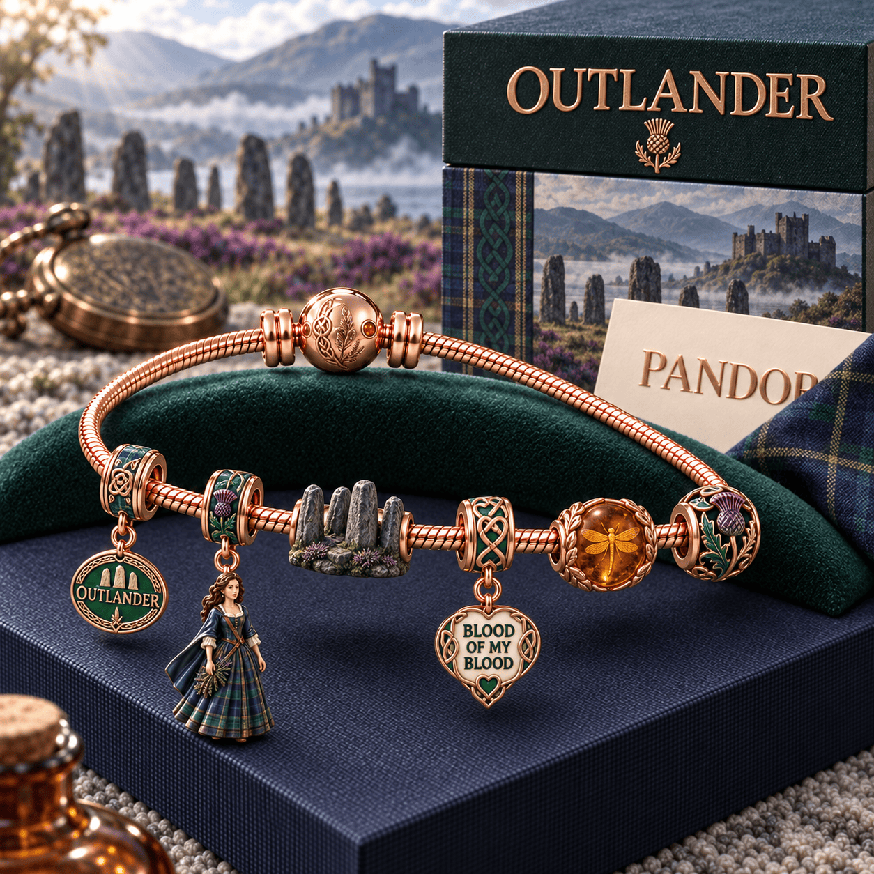 OLD Rose Gold Charm Bracelet Set HQH