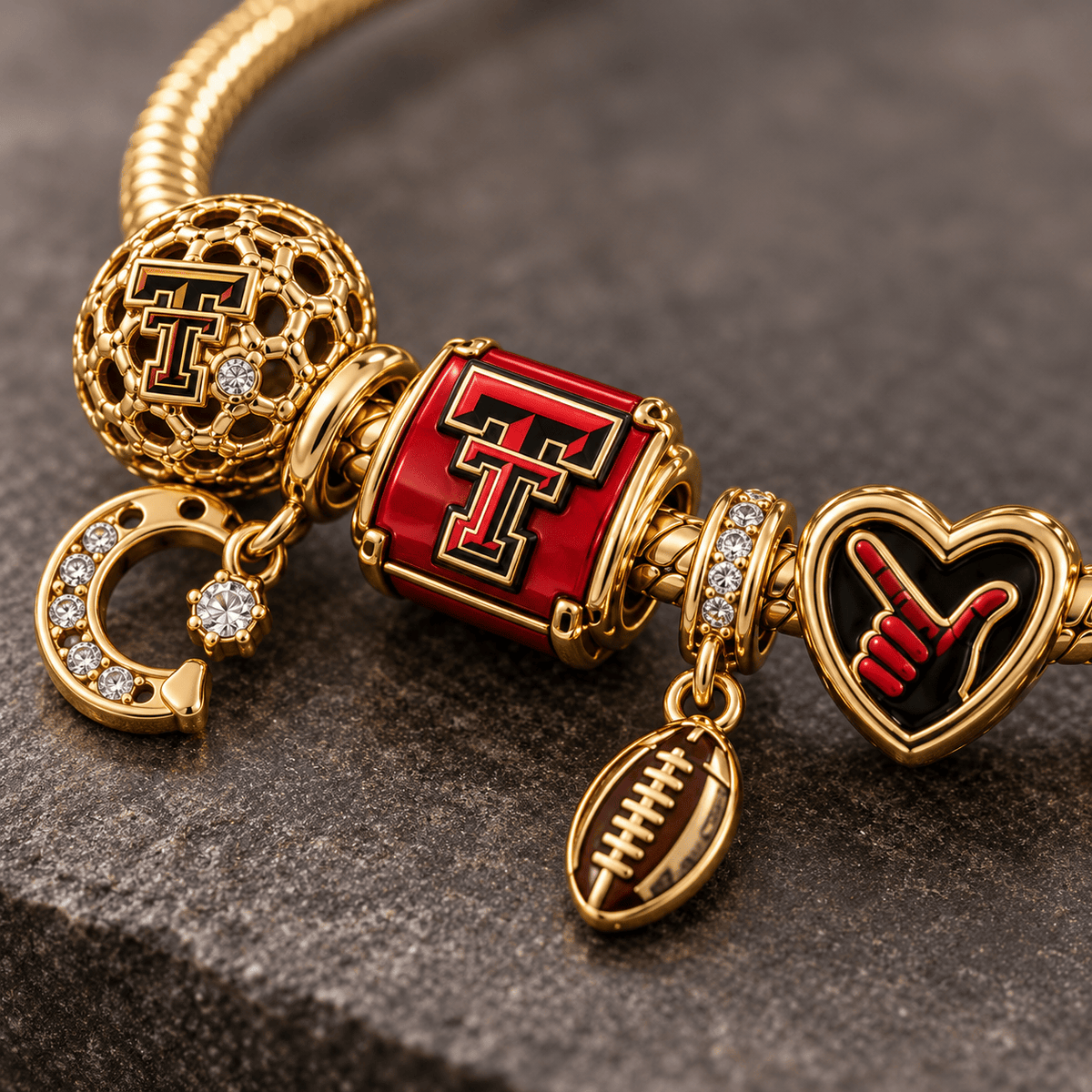 TTRR Gold Charm Bracelet Set PTKL