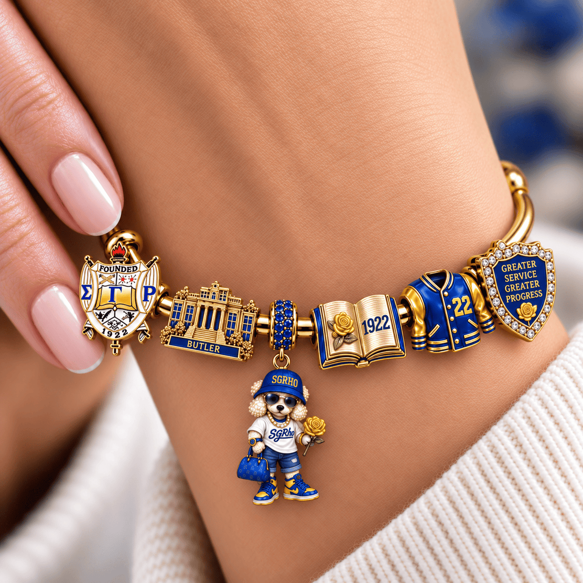 SGRO Silver Charm Bracelet Set NTVA