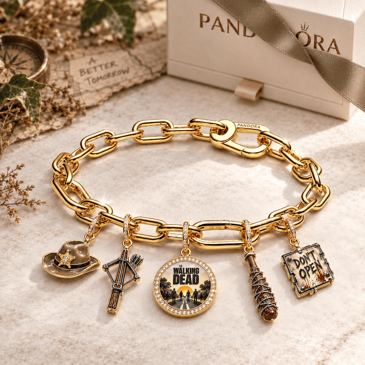 TWKD Gold Charm Bracelet Set BMD