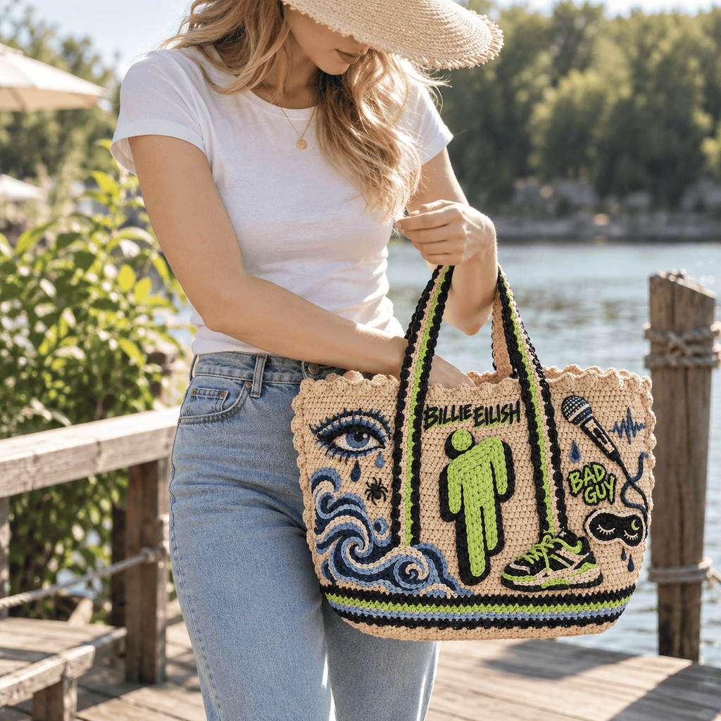 BLE Straw-Style Embellished Tote Bag DNBN
