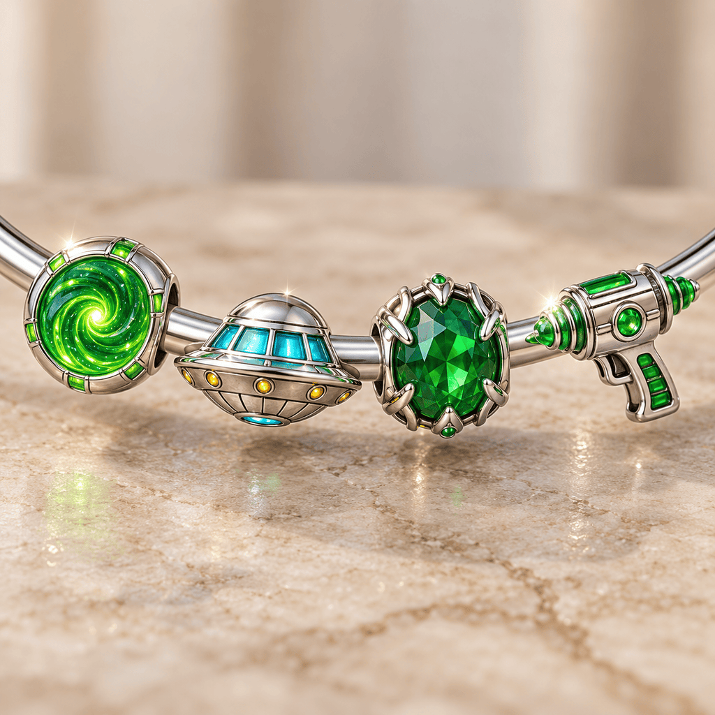 RICKM Silver Charm Bracelet Set TMH
