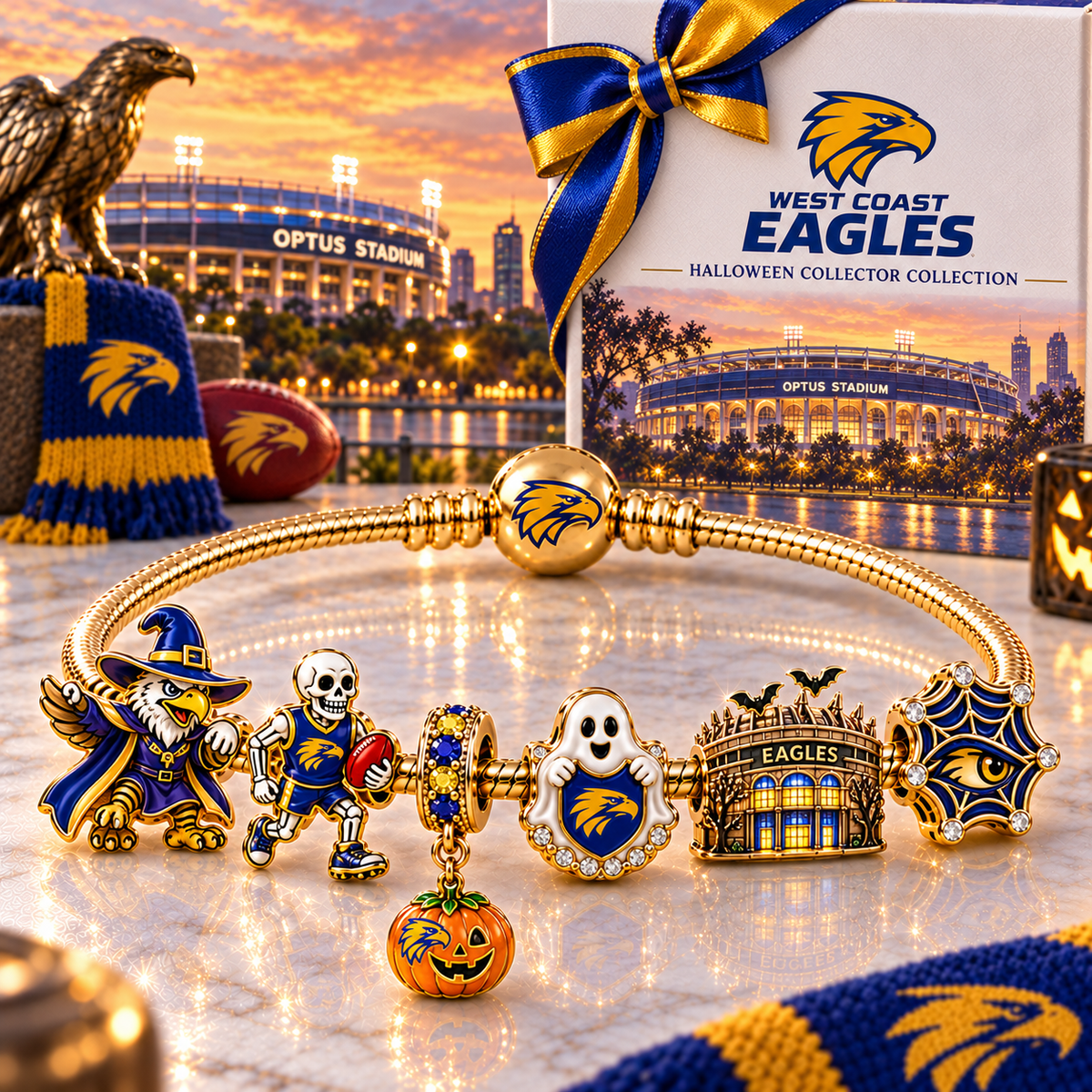 WCE Gold Charm Bracelet Set NHVH