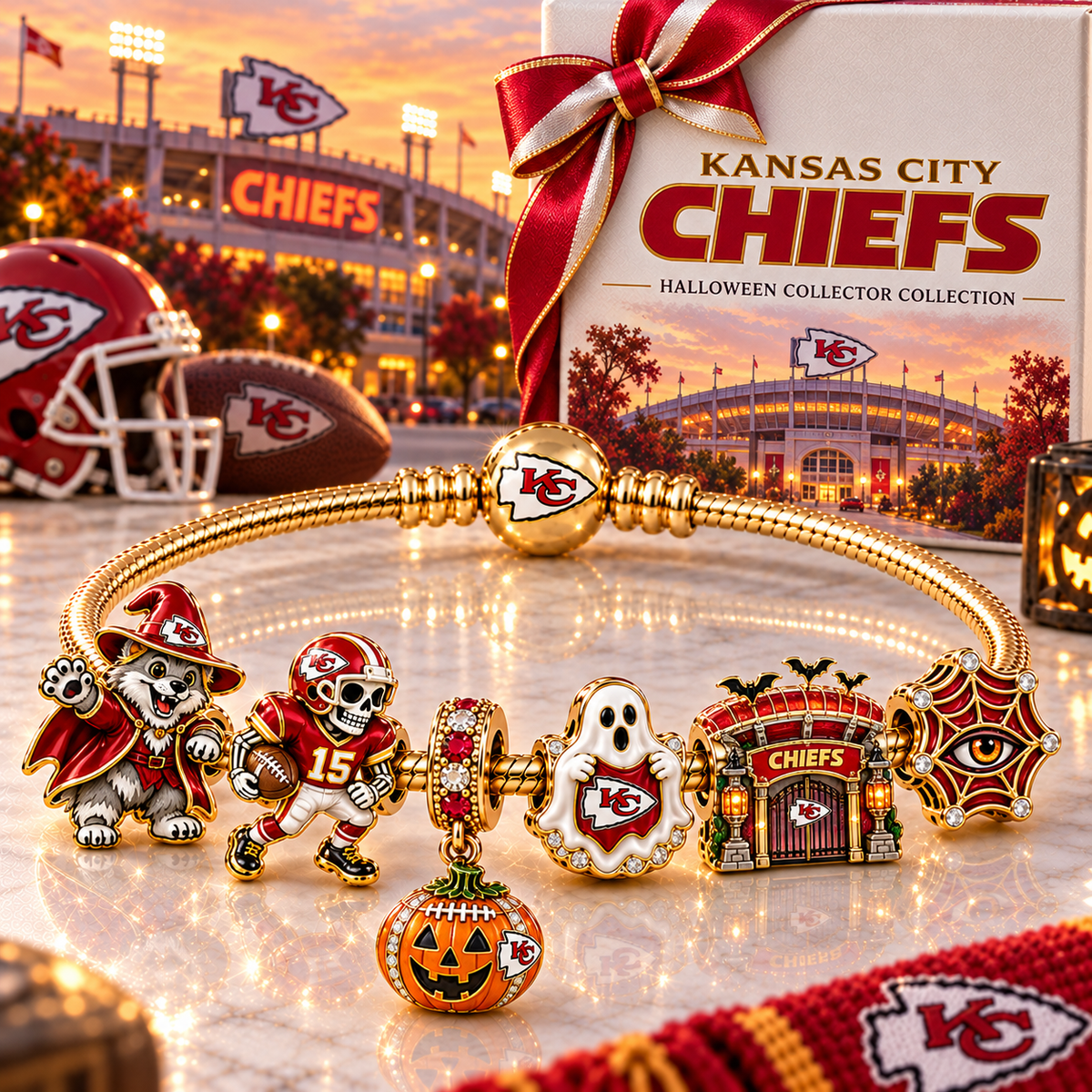 KCC Gold Charm Bracelet Set NHVH