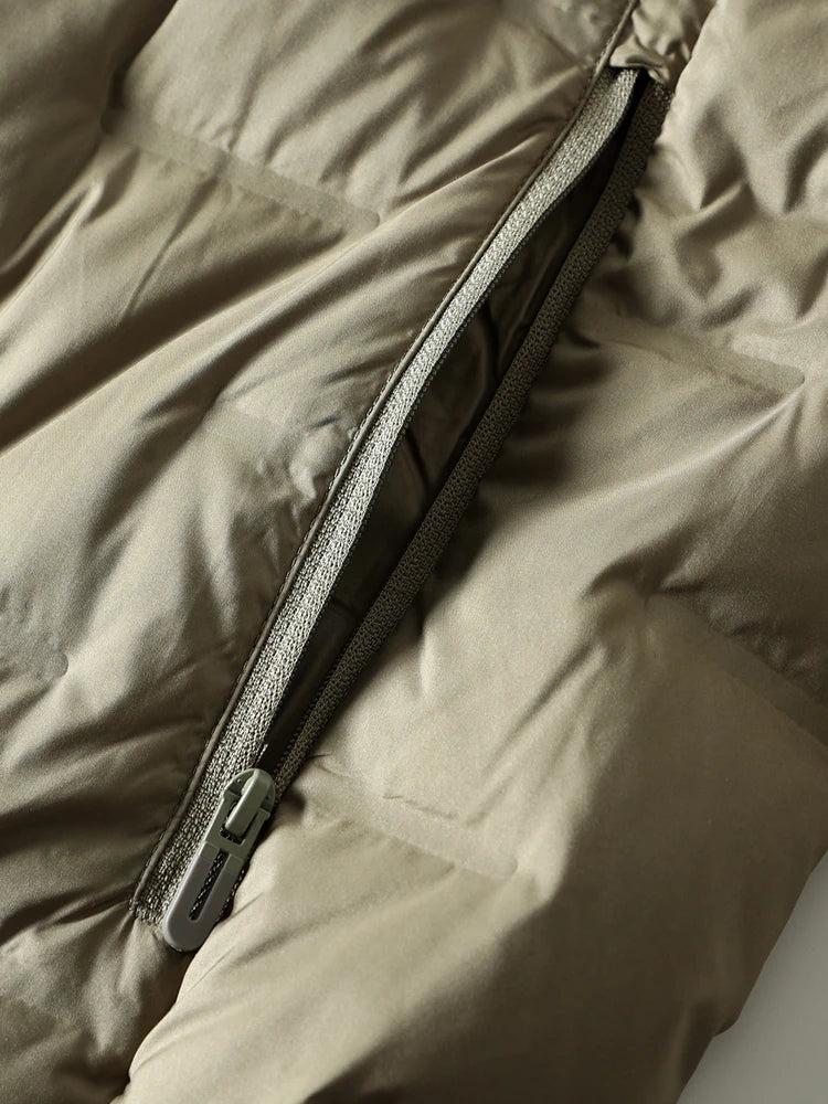 High-End 90 Duck down Jacket Men's Fashionable Hooded Lightweight Warmth Polyester Fiber Full Sealed Cargo Casual Style Coat