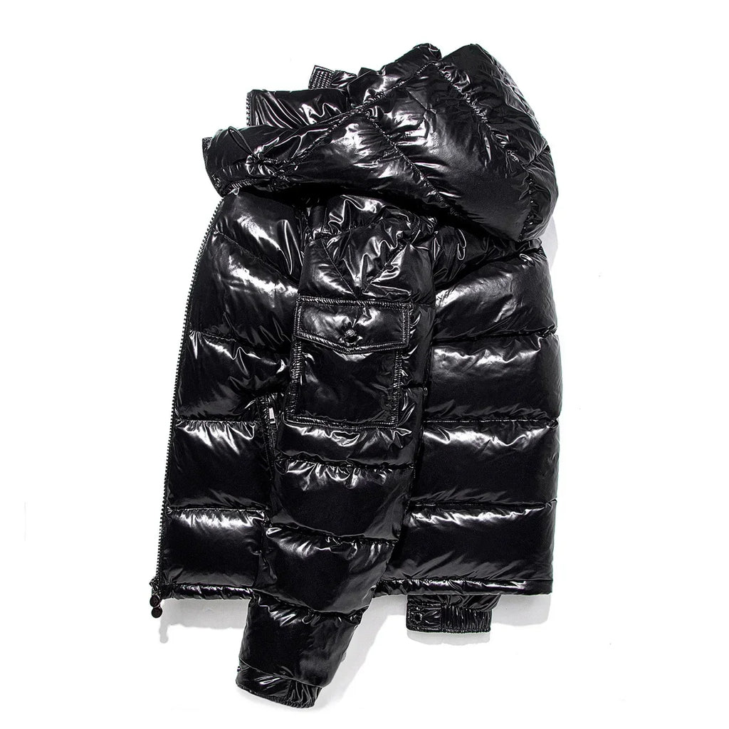 Thicken Outdoor Tops Down Coats Mens High Quality Windproof Parka Warm Puffer Winter Hooded Shiny Casual White Duck Down Jackets